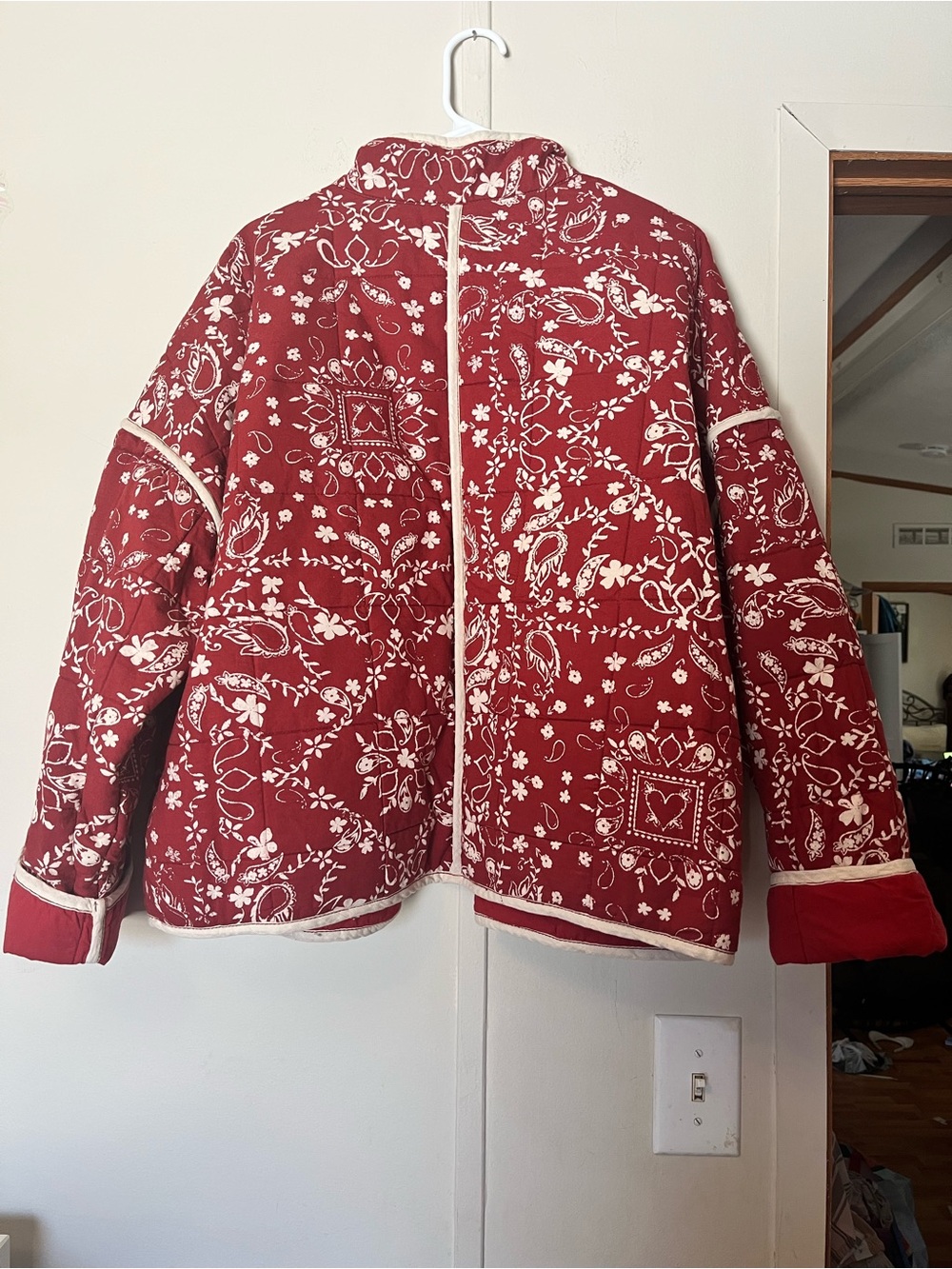 Sold Out Free People Chloe Jacket in Brick - Bandana Print Quilted Boho Western - Picture 9 of 10